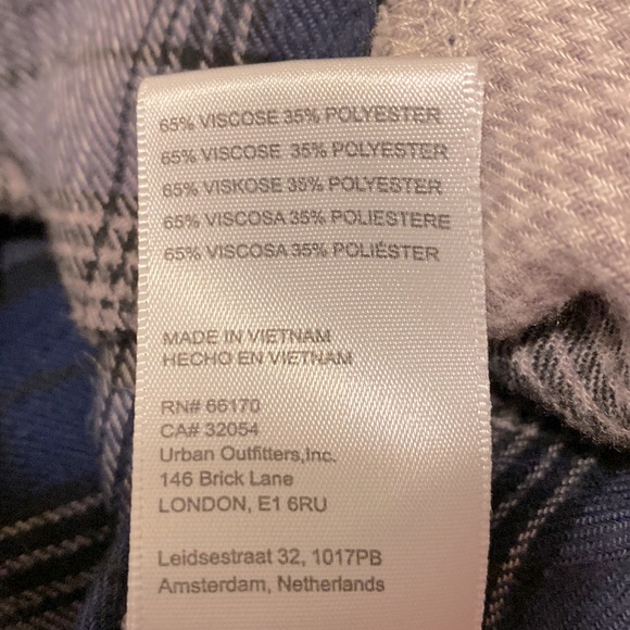 BDG Carl Slouchy Flannel Button-Down Shirt Size Small - Picture 8 of 9